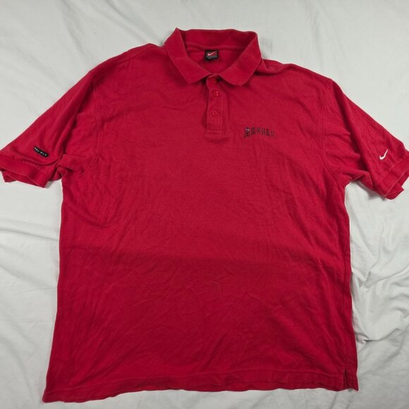 Nike Team x Angels Mens Size 2XL Red Polo Shirt Short Sleeve Lightweight Dri Fit - Picture 1 of 9